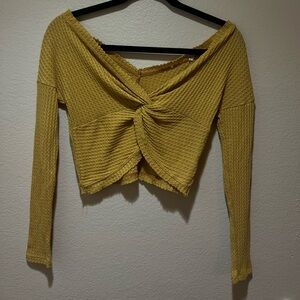 Yellow crop long sleeve